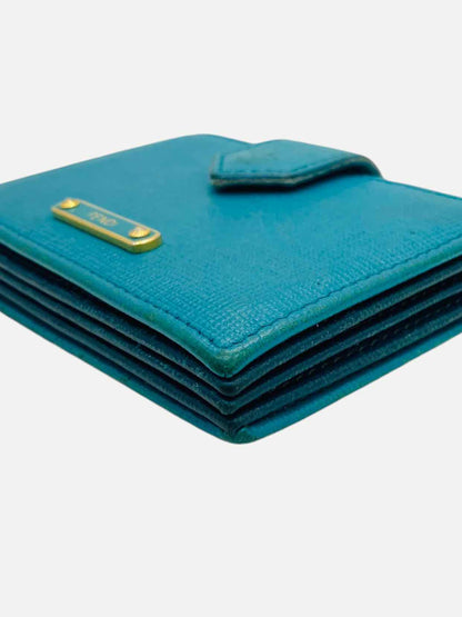 FENDI Elite Accordian Blue Card Holder