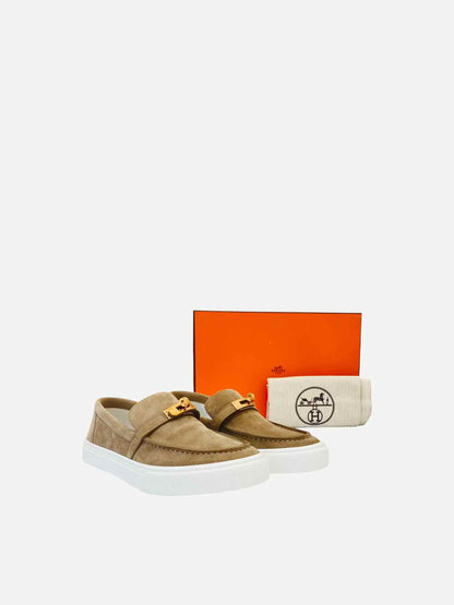 HERMES Game Slip-On Beige Size EU 37 Sneakers