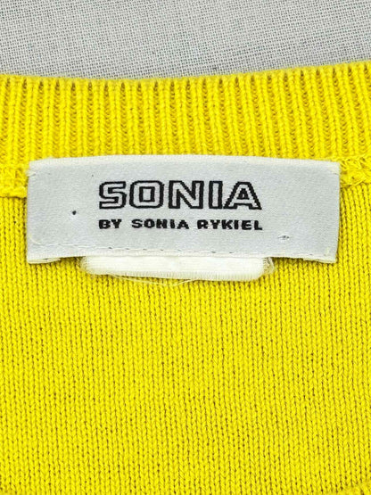 SONIA BY SONIA RYKIEL Yellow Logo Size Small Sweater