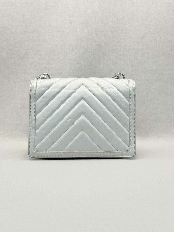 LOVE MOSCHINO Metallic Silver Quilted Shoulder Bag