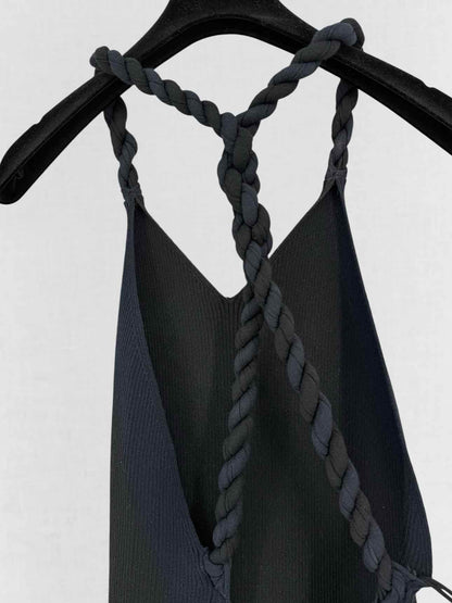 DION LEE Black w/ Navy Blue Size US 6 Long Dress