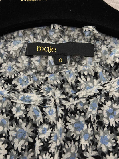 MAJE Blue Multicolor Daisy Print Size US 0 2 PC Top