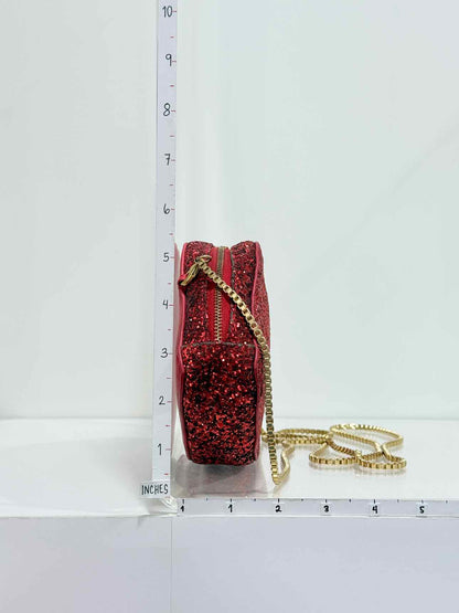 LULU GUINNESS Glitter Lips Red Crossbody
