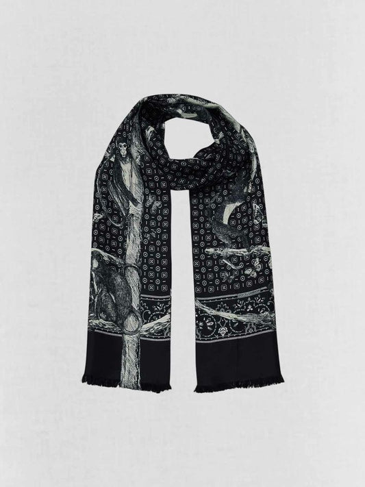 DOLCE & GABBANA Black & White Monkey Print Twill