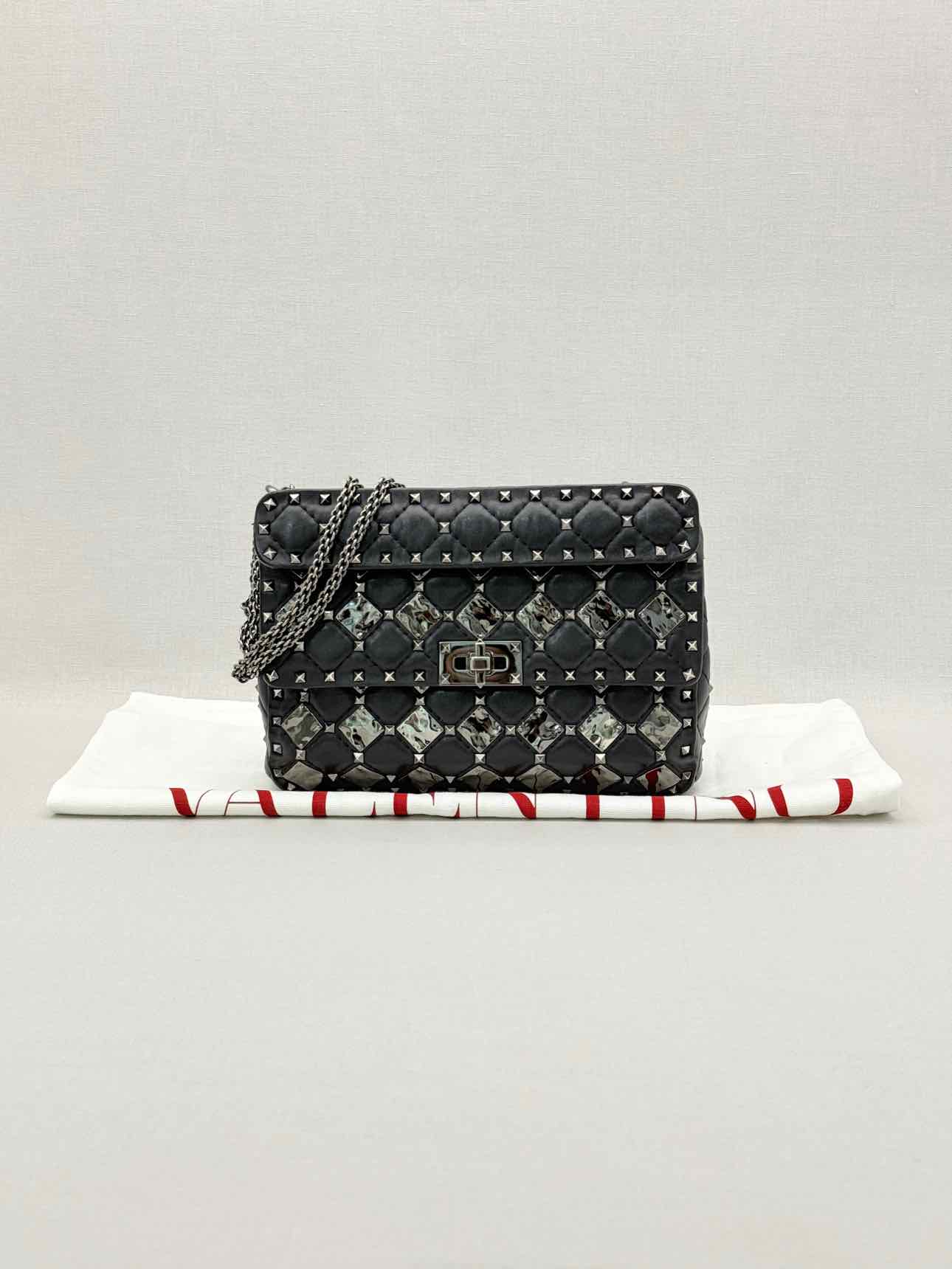 VALENTINO Rockstud Spike Black Shoulder Bag
