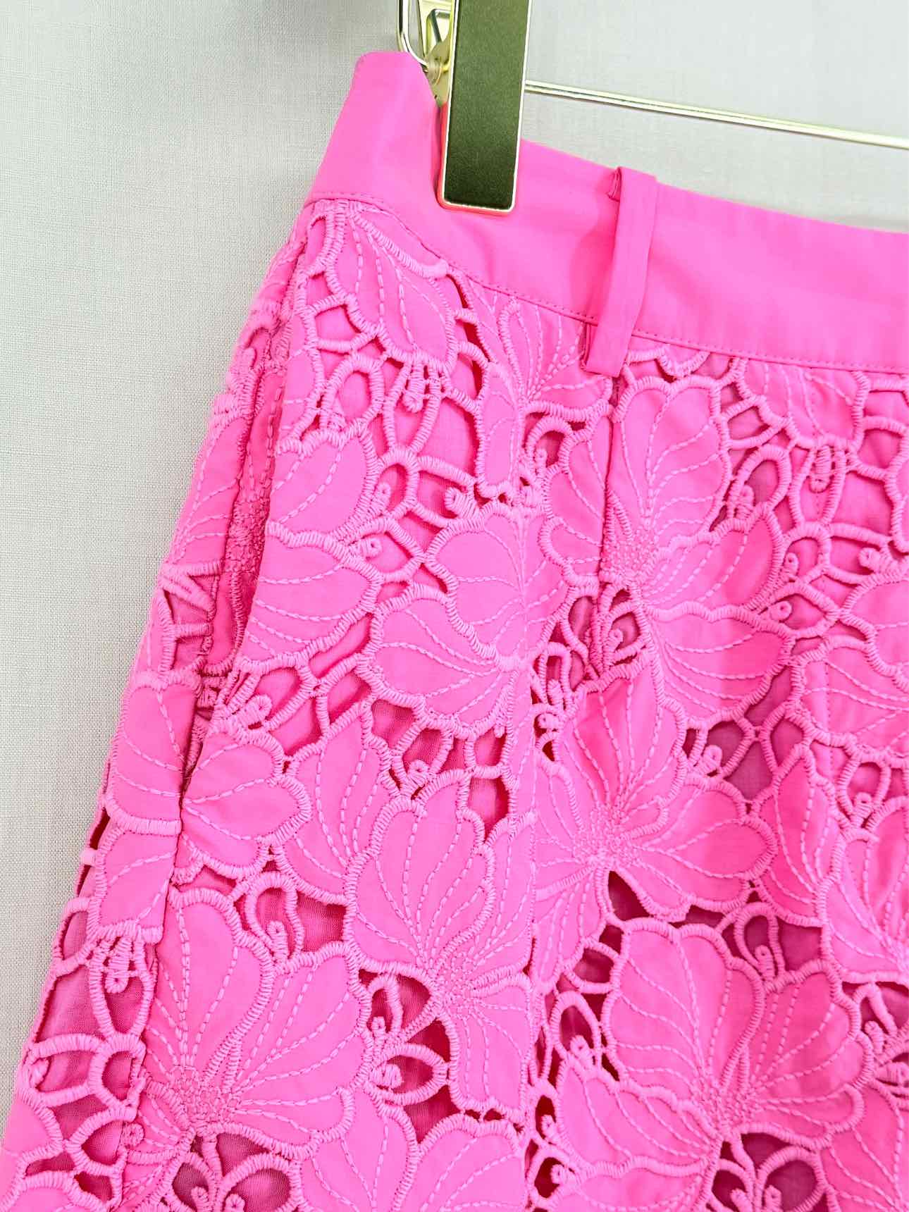 SELF-PORTRAIT Scalloped Hem Pink Lace Size US 4 Shorts