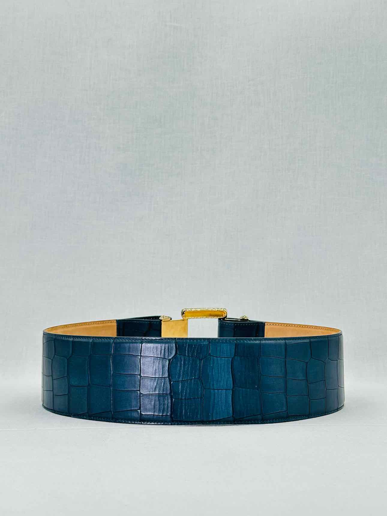 ROBERTO CAVALLI Blue Embossed Belt