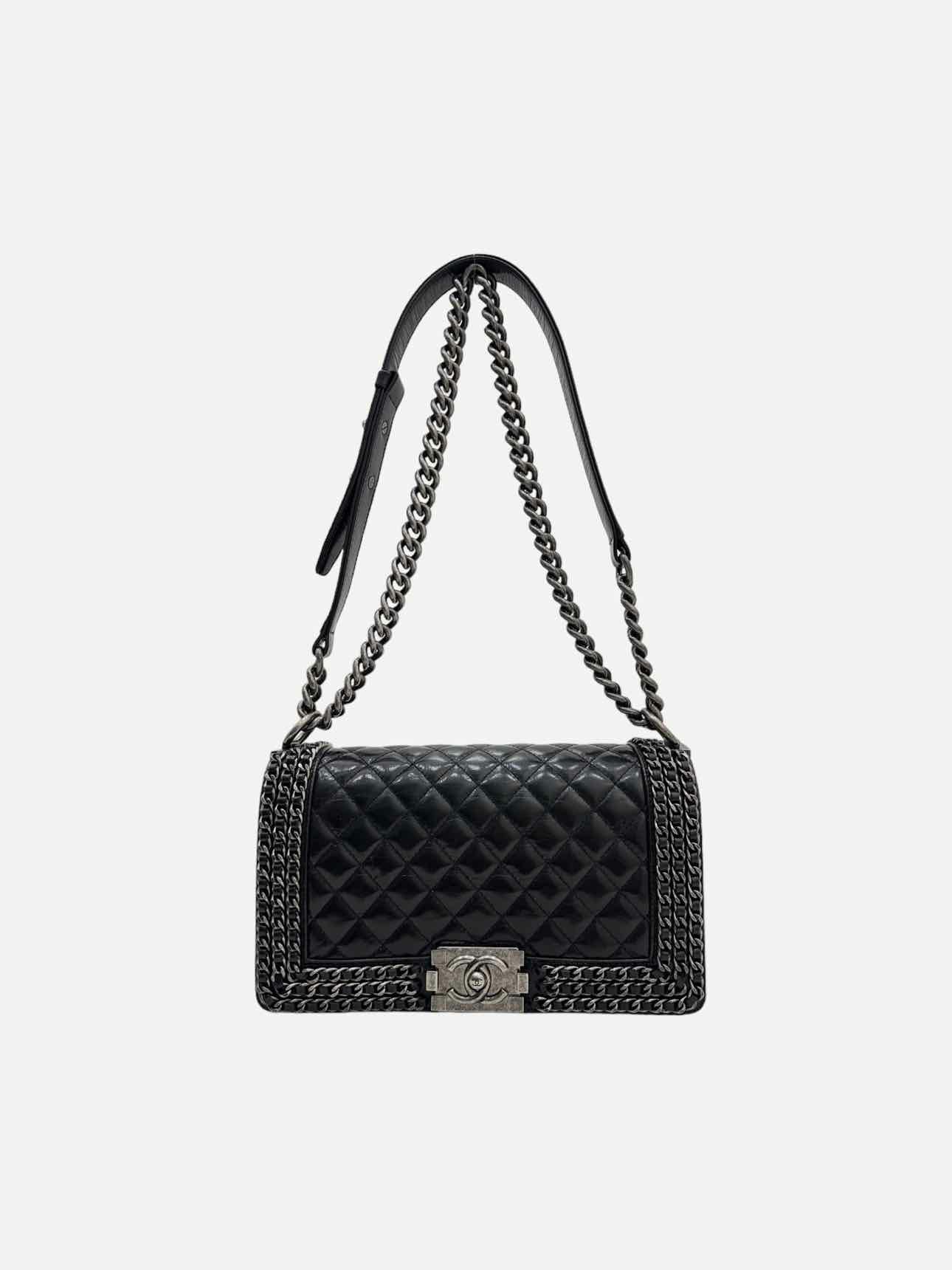 CHANEL Chain Boy Black Shoulder Bag