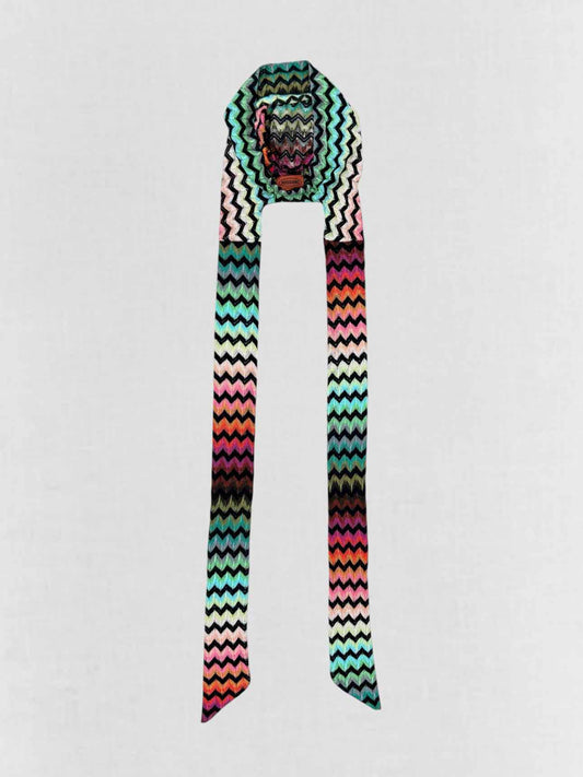 MISSONI Green Multicolor Chevron Hat