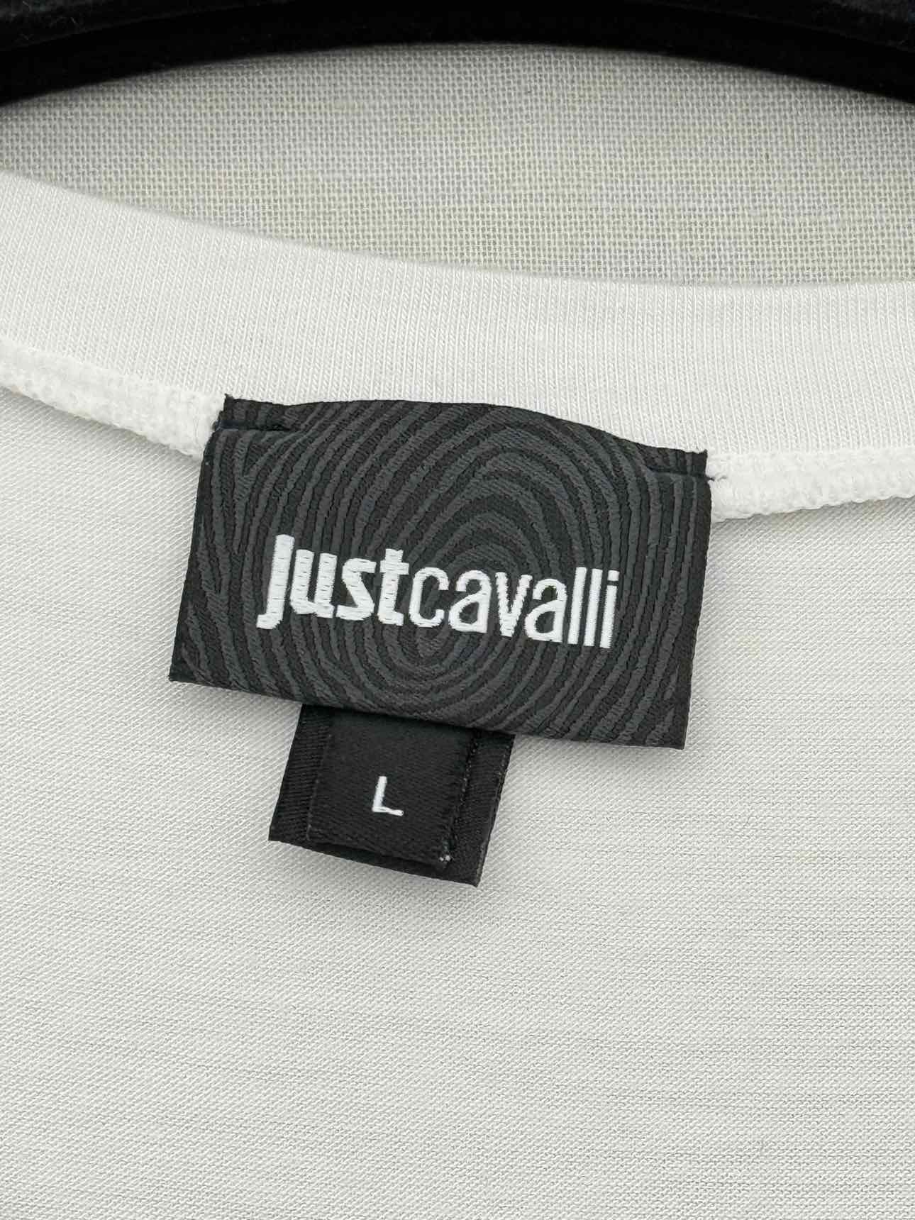 JUST CAVALLI White Multicolor Size Large T-shirt