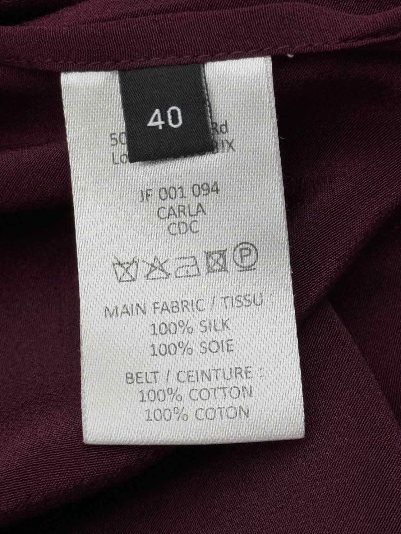 JOSEPH Carla Burgundy Size US 6 Blouse