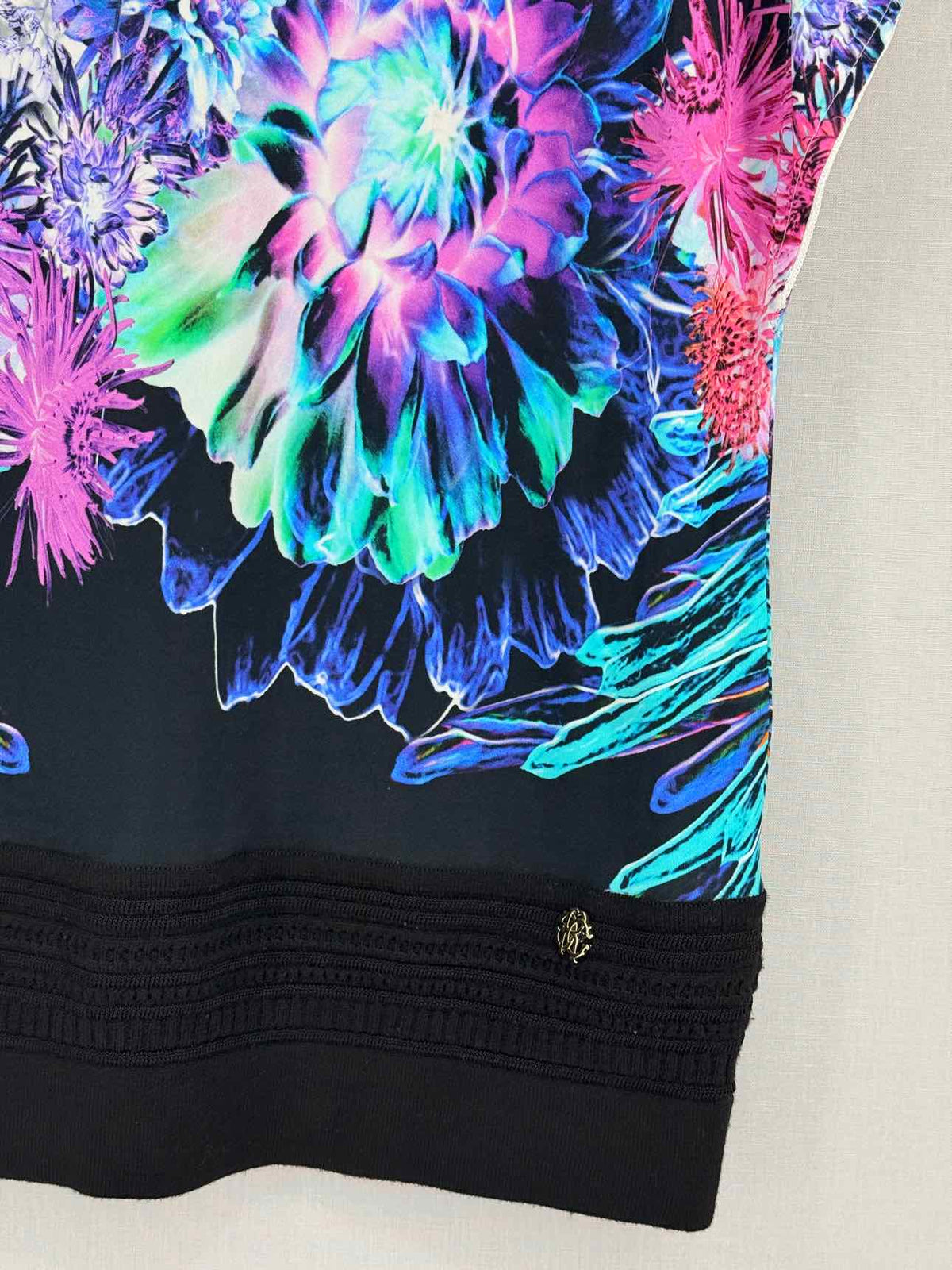 ROBERTO CAVALLI White Multicolor Size US 6 Short Dress