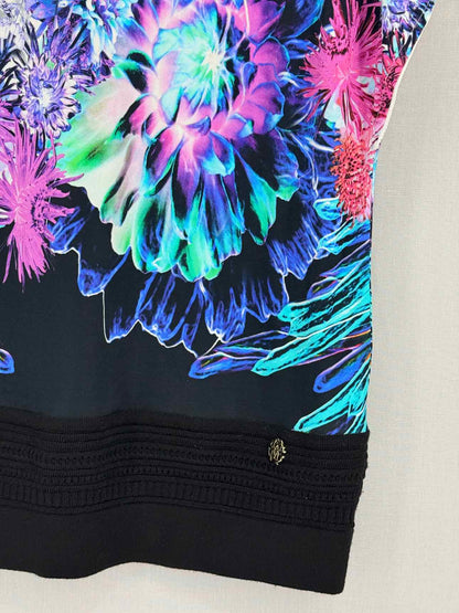 ROBERTO CAVALLI White Multicolor Size US 6 Short Dress
