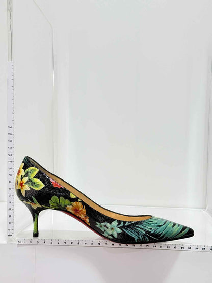 CHRISTIAN LOUBOUTIN Black Multicolor Size EU 38.5 Pumps