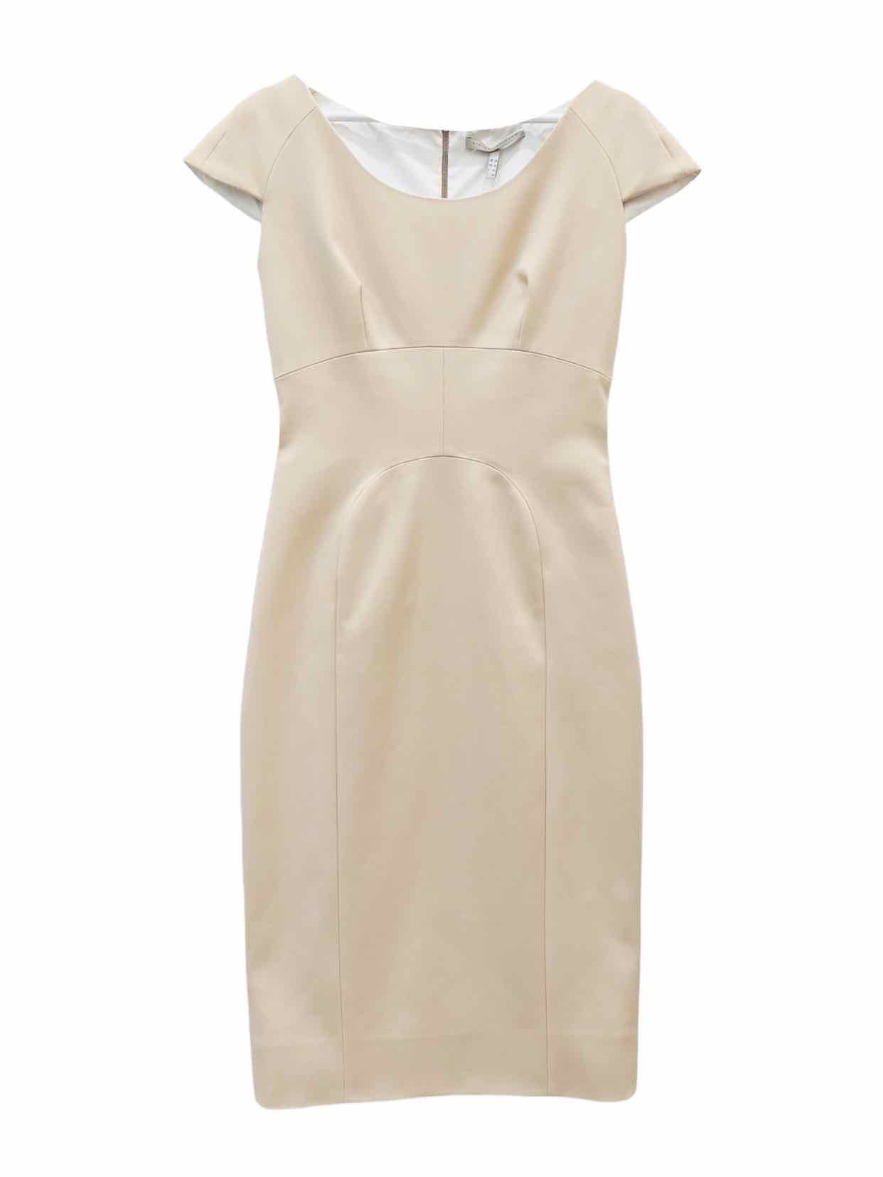 VICTORIA BECKHAM Bodycon Cream Knee Length Dress