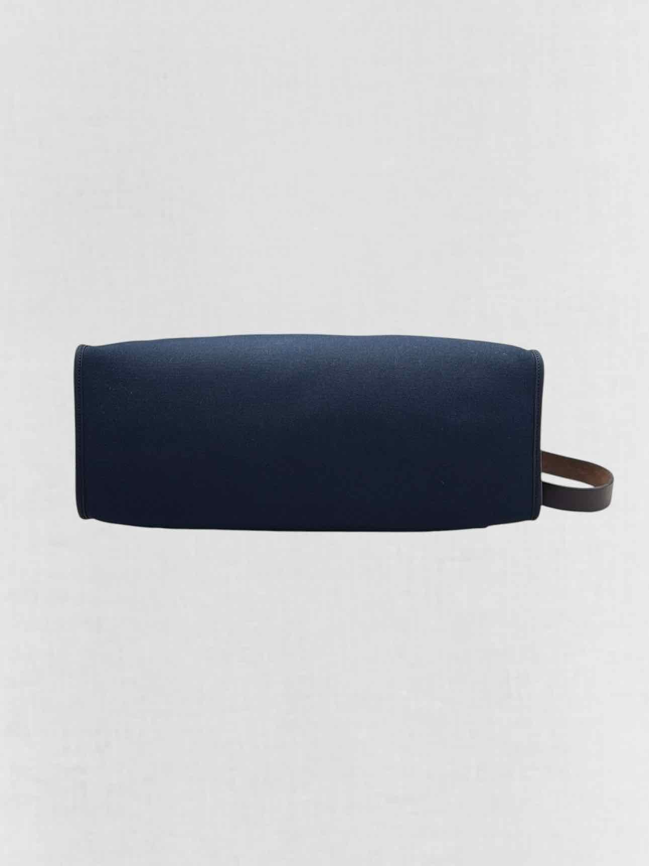HERMES Herbag Zip Brown & Navy Blue Top Handle