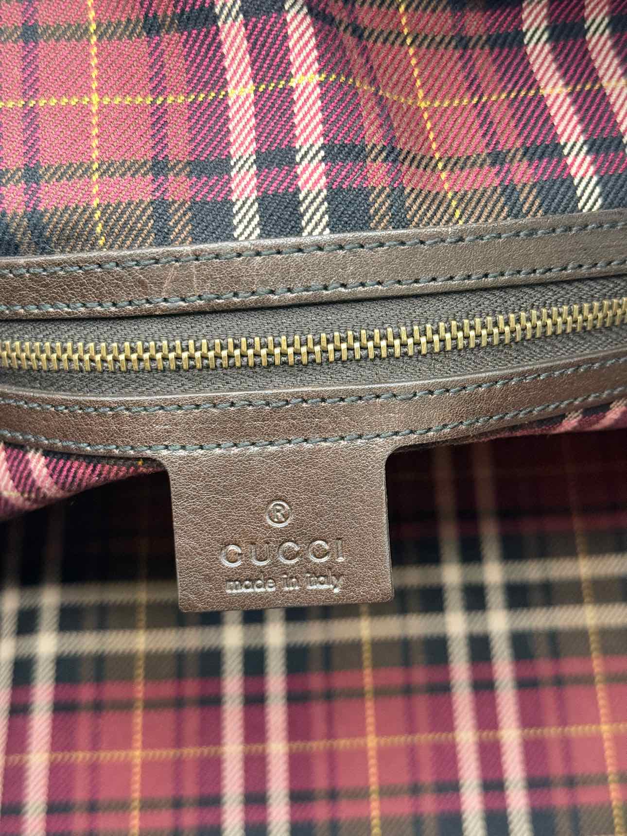 GUCCI Babouska Brown & Beige GG Top Handle