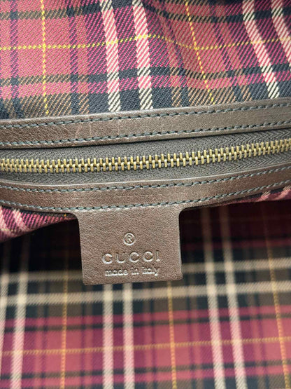 GUCCI Babouska Brown & Beige GG Top Handle
