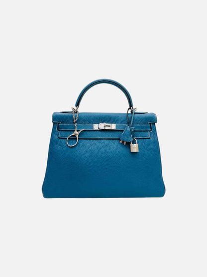HERMES Kelly Bleu Jean Top Handle