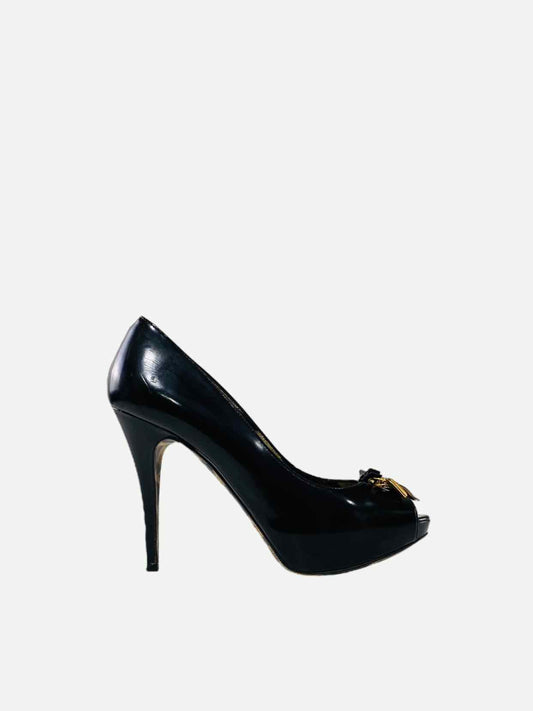 DOLCE & GABBANA Peep Toe Black Size EU 39.5 Pumps