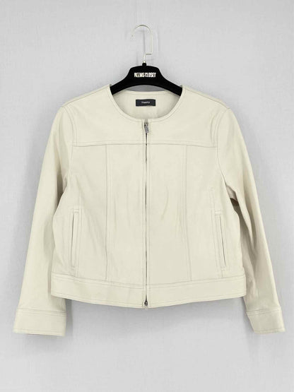THEORY Moto Beige Size Large Jacket