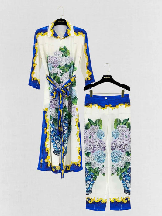 DOLCE & GABBANA Blue Multicolor Size US 2 Outfit Set