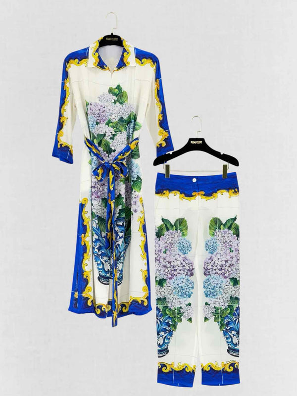 DOLCE & GABBANA Blue Multicolor Size US 2 Outfit Set