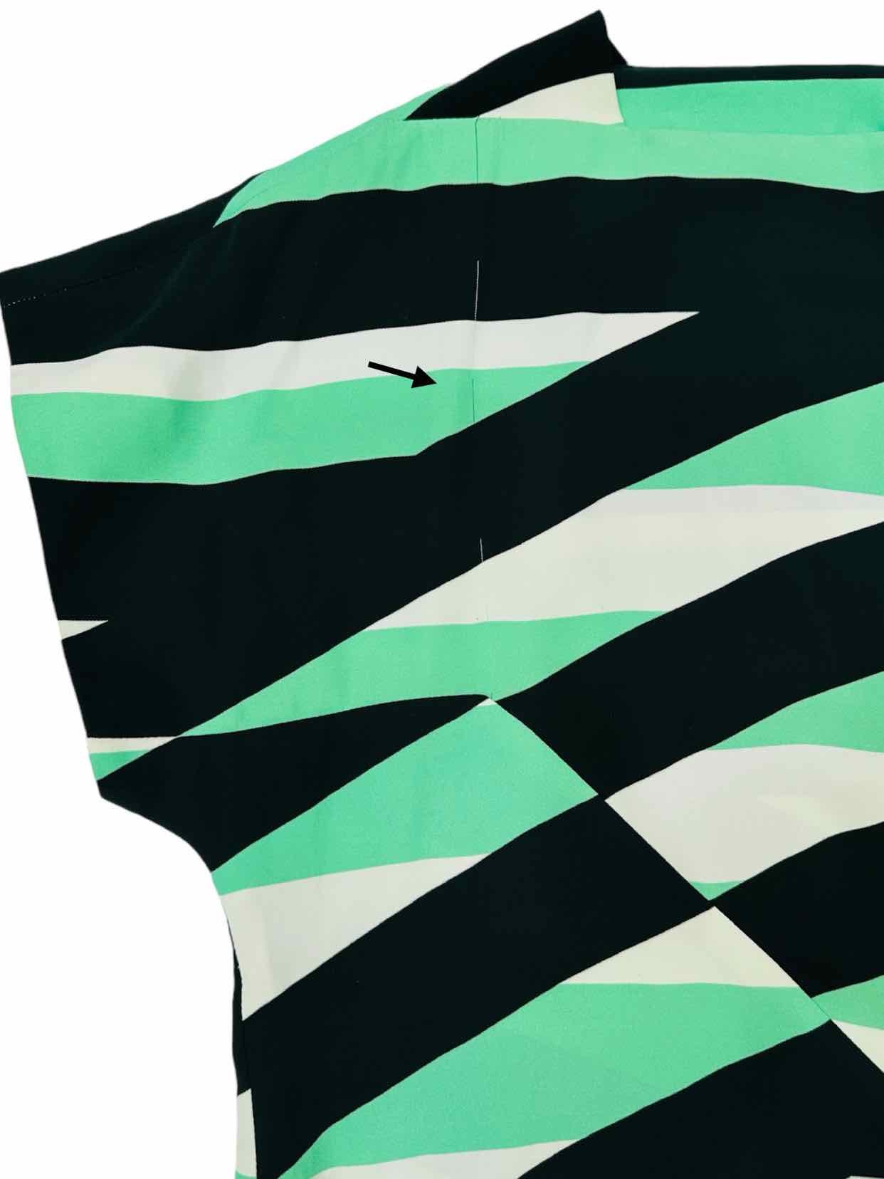 KENZO Mini Green & Black Stripes Mini Dress