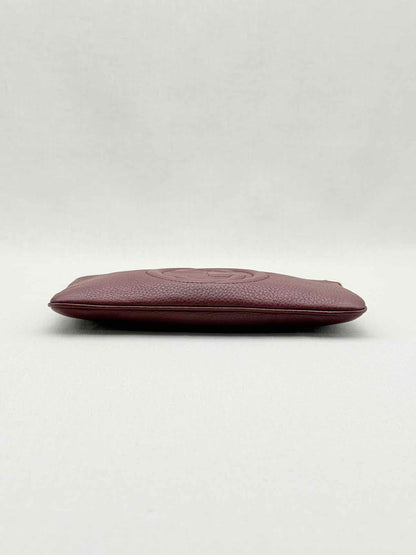 GUCCI Soho Burgundy GG Embossed Wristlet