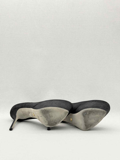 SERGIO ROSSI Black Lizard Embossed Size EU 41 Pumps