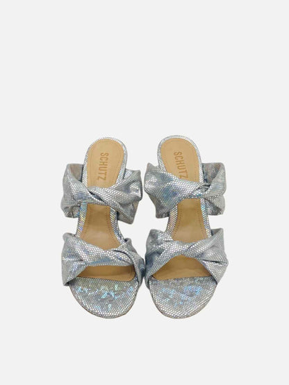 SCHUTZ Silver Mules 39