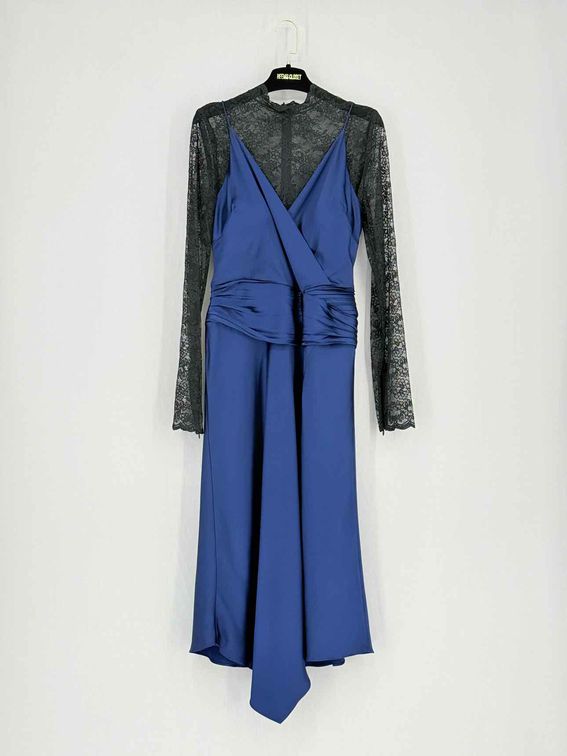 JONATHAN SIMKHAI Blue & Black Size US 8 Midi Dress