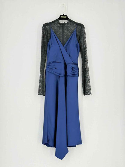 JONATHAN SIMKHAI Blue & Black Size US 8 Midi Dress