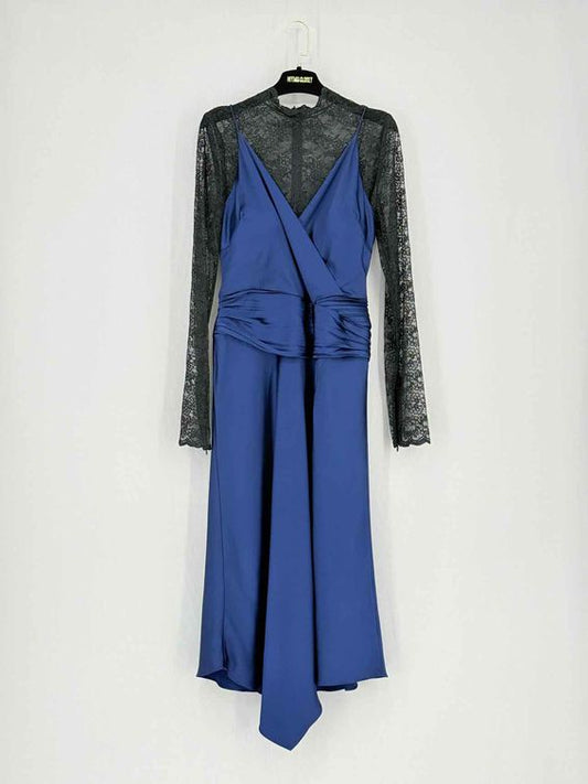 JONATHAN SIMKHAI Blue & Black Size US 8 Midi Dress