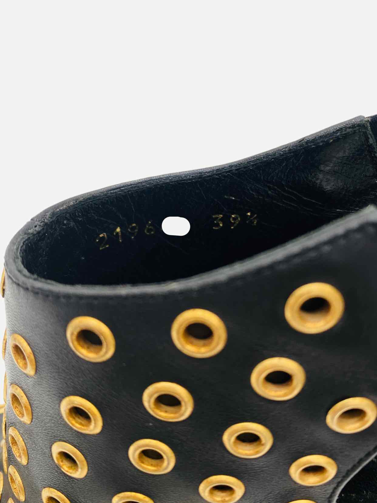 ALEXANDER MCQUEEN Black w/ Gold Size EU 39.5 Slingbacks