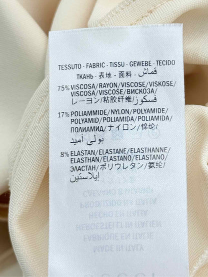 GUCCI Cream w/ Blue Contrast Trim Size Small Midi Dress