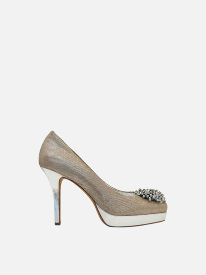 ANTONIO MELANI Metallic Silver Pumps 40