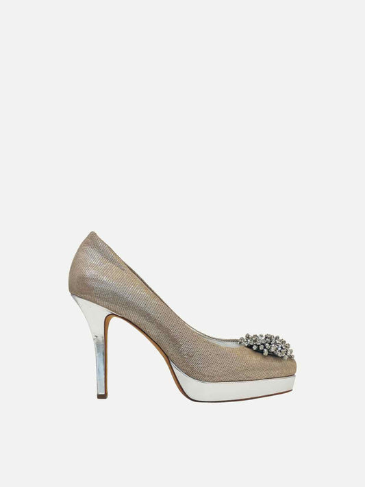 ANTONIO MELANI Metallic Silver Pumps