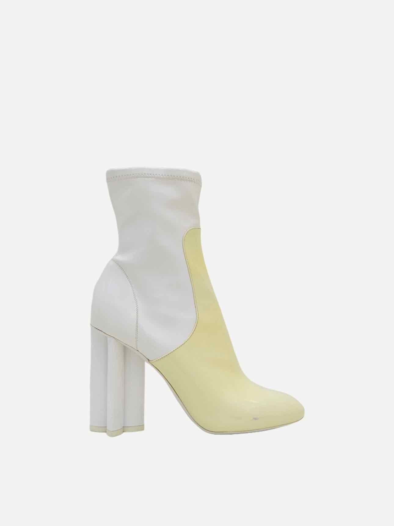 LOUIS VUITTON Two Tone Off-white Ankle Boots 37