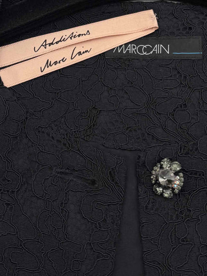 MARCCAIN Black Floral Embroidered Size Medium Jacket