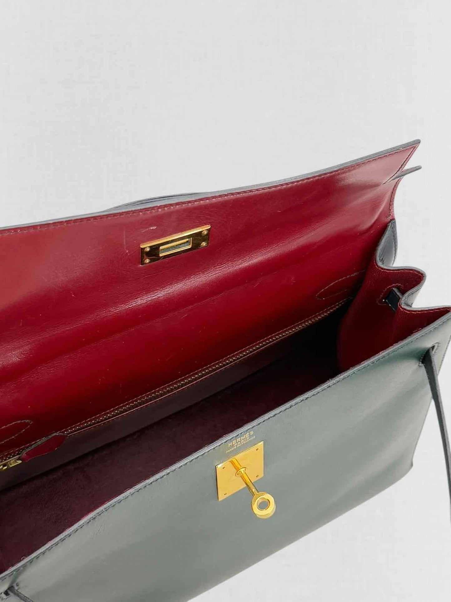 HERMES Vert Fonce, Rouge H, Blue Marine Top Handle