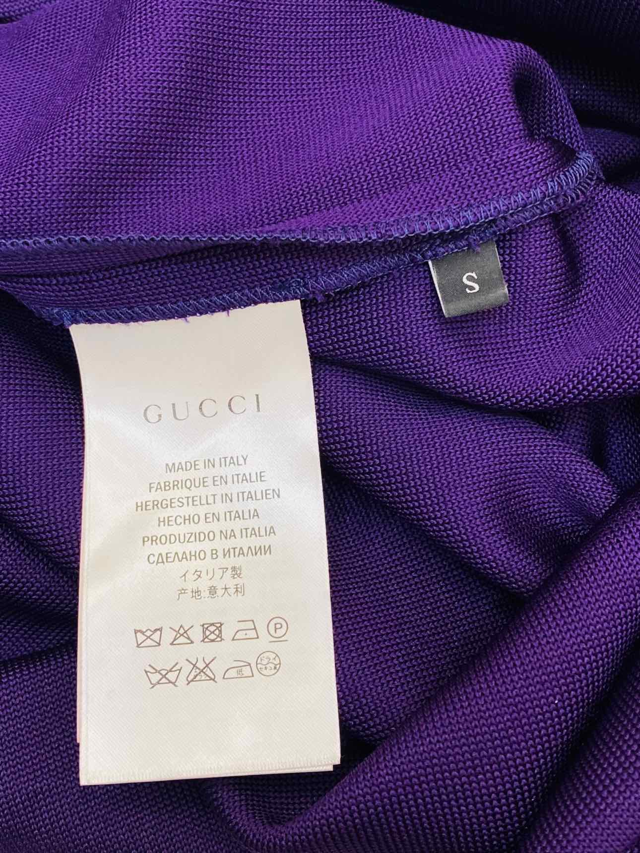 GUCCI Varsity Purple Multicolor Mini Dress Small