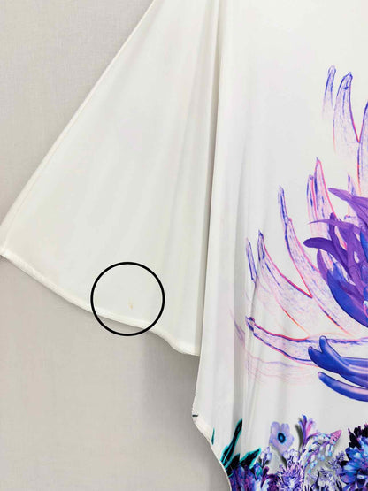 ROBERTO CAVALLI White Multicolor Size US 6 Short Dress
