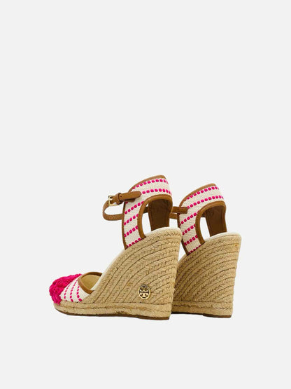 TORY BURCH Shaw Espadrille Pink & White Wedges