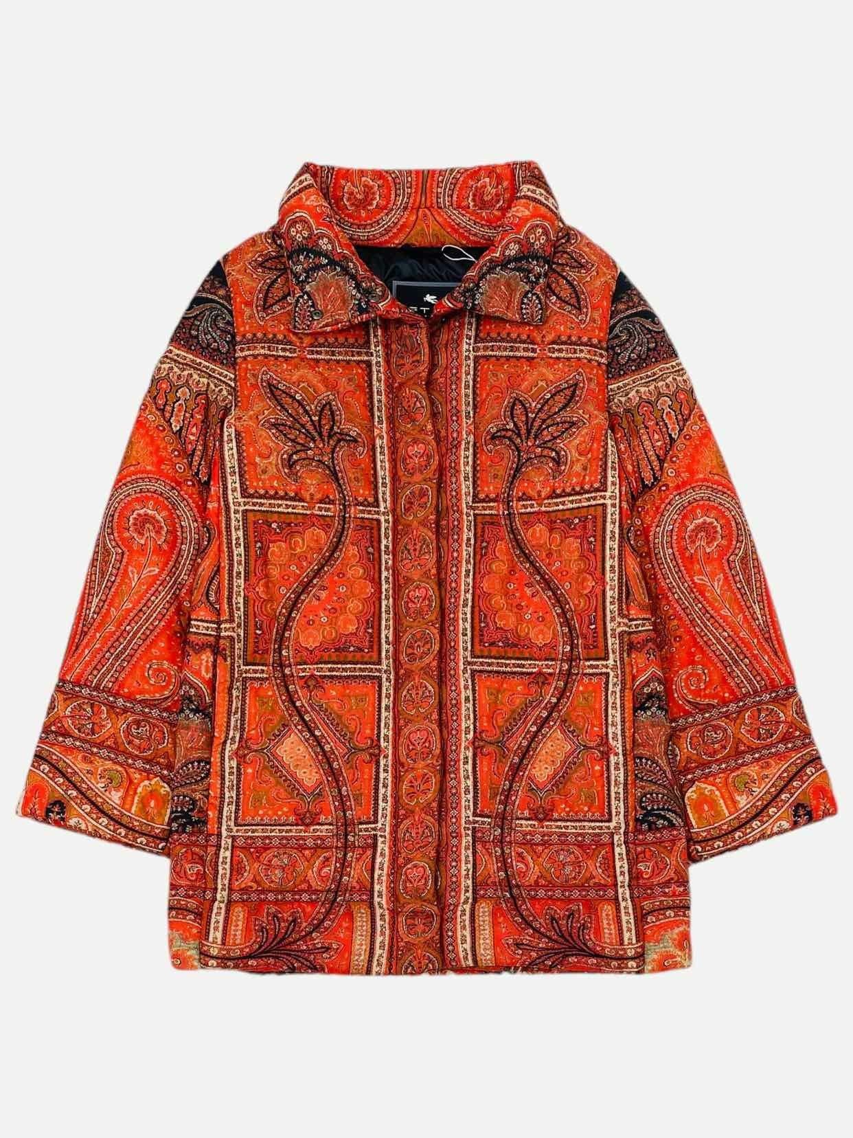 ETRO Puffer Orange Multicolor Size US 4 Jacket