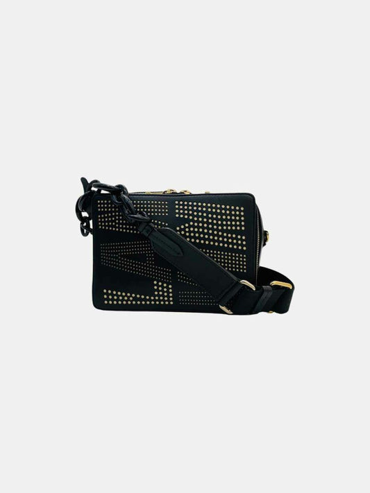 LANVIN Laser Cut Black Shoulder Bag