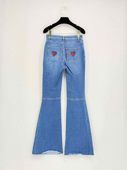 DOLCE & GABBANA Blue Embroidered Size 25 Jeans