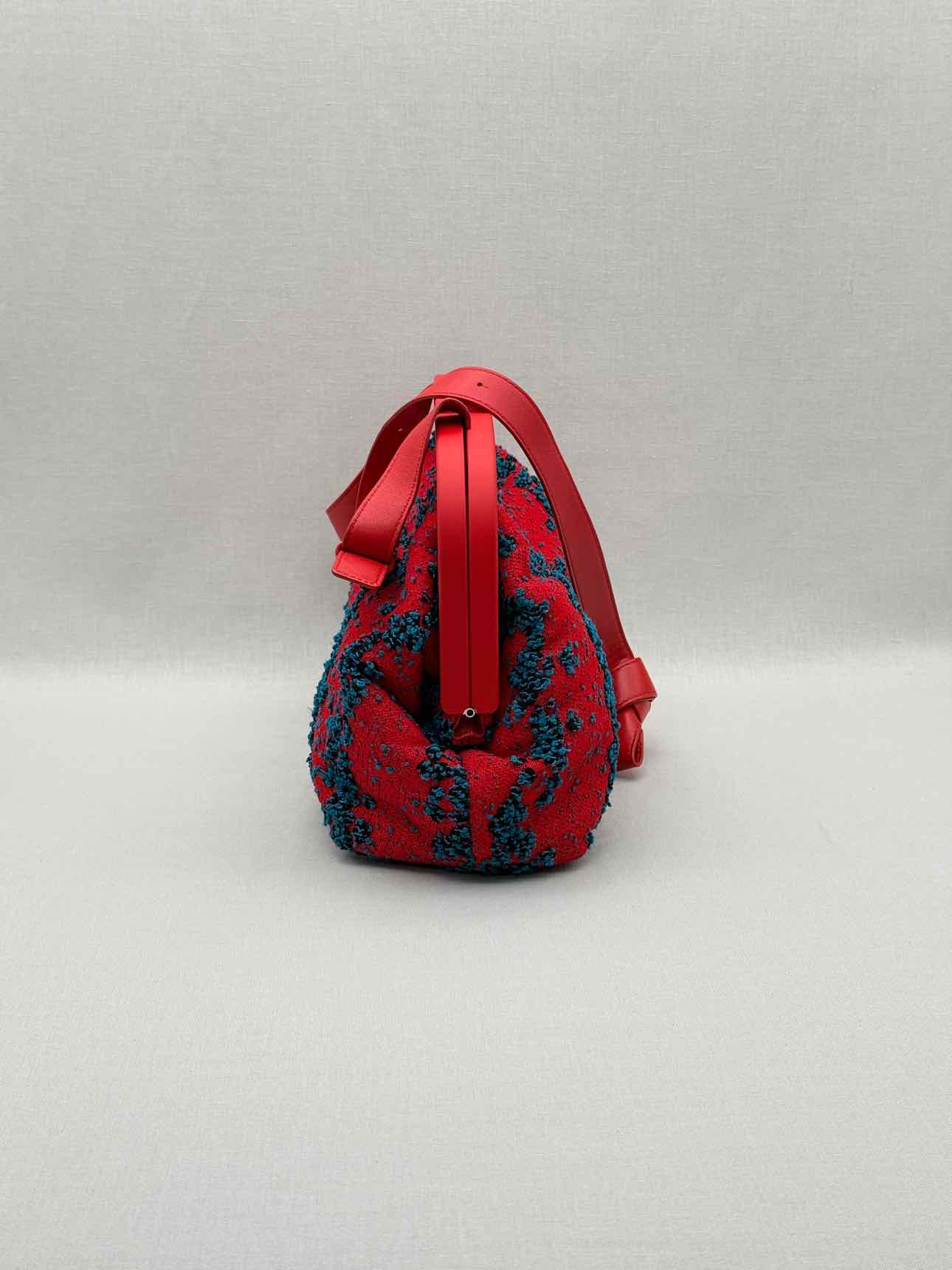 BOTTEGA VENETA Triangle Red & Blue Top Handle