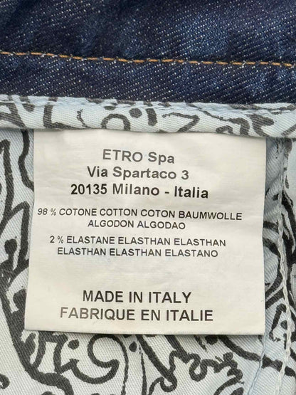 ETRO Dark Blue Size 27 Mini Skirt