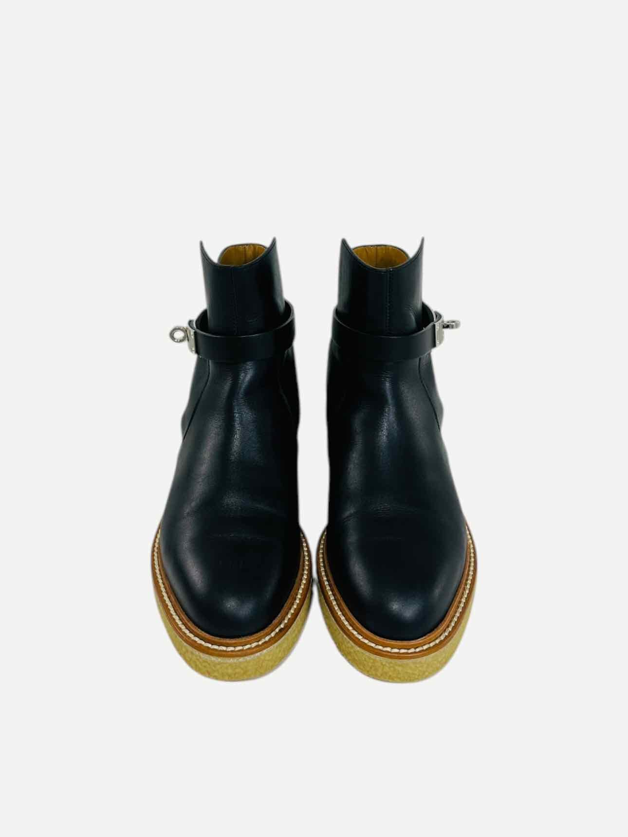 HERMES History Black Booties 36